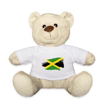 Jamaika Flagge Jamaikanische Fahne Jamaica Vintage - Teddy - Weiß - Vorne