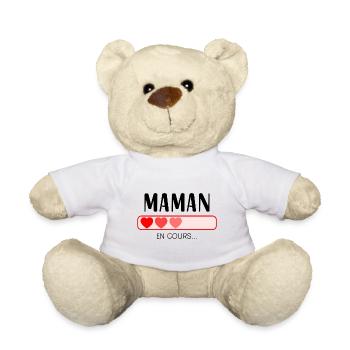 Maman en cours - Nounours - blanc - Devant