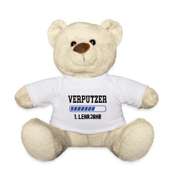 Ausbildung Verputzer 1. Lehrjahr Verputzerlehre - Teddy - Weiß - Vorne