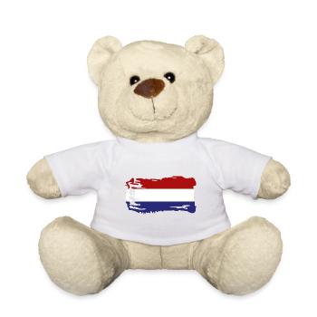 Drapeau néerlandais de la Hollande - Nounours - blanc - Devant