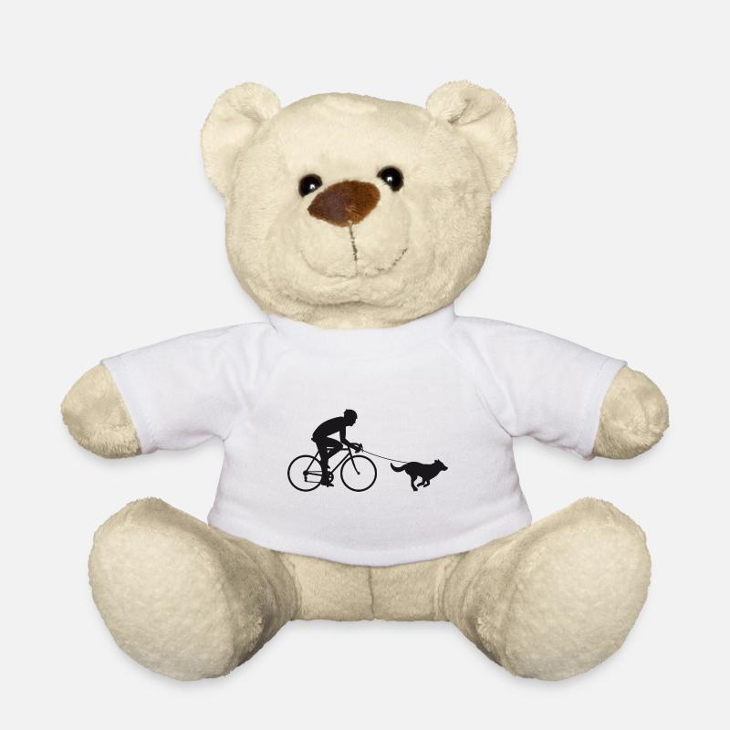 Fahrrad mit Hund - Teddy - Weiß