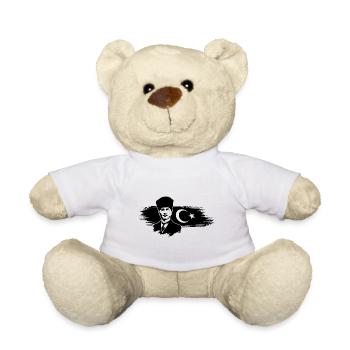 Mustafa Kemal Atatürk Türkei Flagge Geschenk - Teddy - Weiß - Vorne