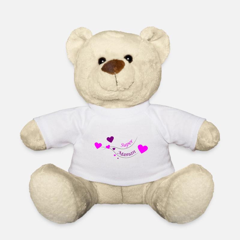 Super Maman Coeurs - Nounours - blanc