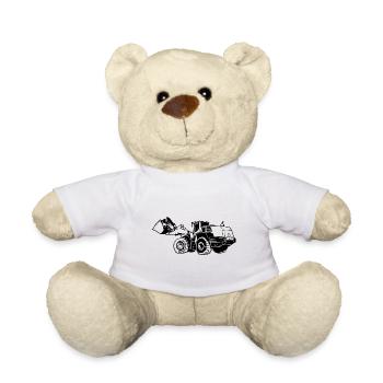 Machine de chargement silhouette sur pneus carrière - Nounours - blanc - Devant