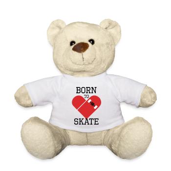Born To Skate T-shirt & cadeau - Nounours - blanc - Devant