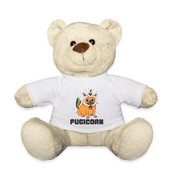 Dog Dog Pug Pugicorn Unicorn Gift - Teddy Bear - white - Front