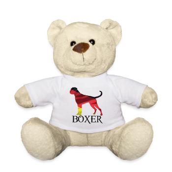 German Boxer Dog Germany Silhouette Flag - Teddy Bear - white - Front