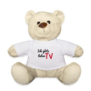 Ich glotz lieber Tv - Teddy - Weiß - Vorne