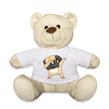 Dabbing Dab Pug Dogs - Teddy Bear - white - Front