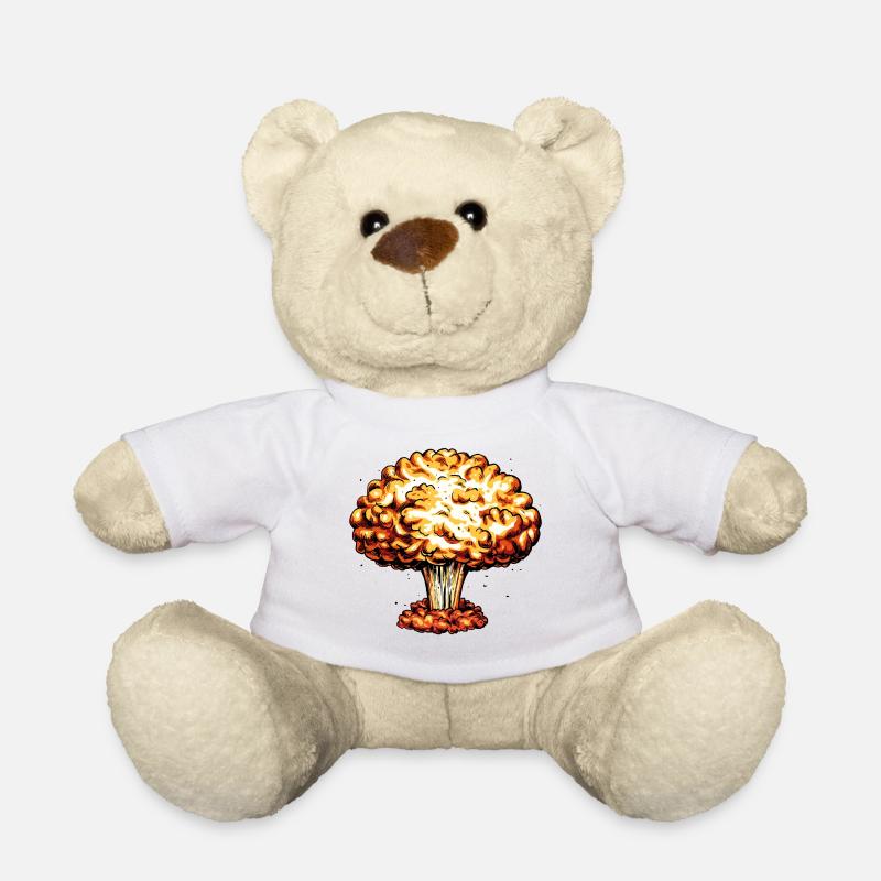 A Bomb - atomic bomb - Teddy Bear - white