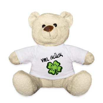 VIEL GLÜCK! Vierblättriges Kleeblatt - Teddy - Weiß - Vorne