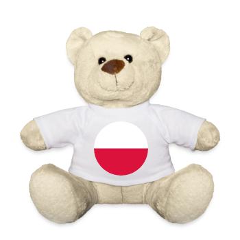 Kreis polnische Flagge Geschenk Polska - Teddy - Weiß - Vorne