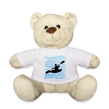 T-shirts en kayak | Kayak de la rivière Sport cadeau - Nounours - blanc - Devant