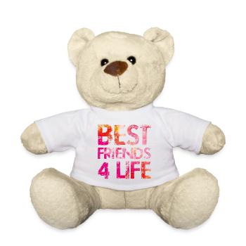 best friends 4 life colorful - Teddy Bear - white - Front