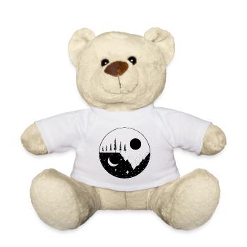 Mountains Moon and Stars | Yin and Yang - Teddy Bear - white - Front