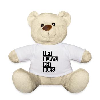 Lift Heavy Pet Dogs Gym Dog Gift - Teddy Bear - white - Front