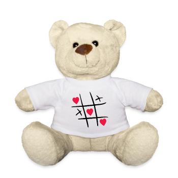 Tic-Tac-Toe Valentinstag Valentines Day Geschenk - Teddy - Weiß - Vorne