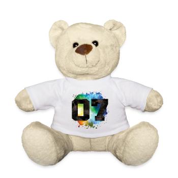 7 nombre coloré - Nounours - blanc - Devant
