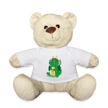 Illustration de bébé garçon dragon kawaii - 2020 - Nounours - blanc - Devant