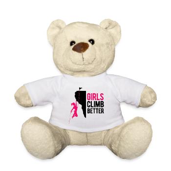 Bouldern klettern Kletterer Frau Geschenk Berge - Teddy - Weiß - Vorne