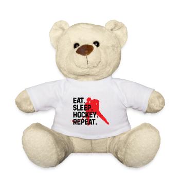 Eat Sleep Repeat Hockey Gift - Nounours - blanc - Devant