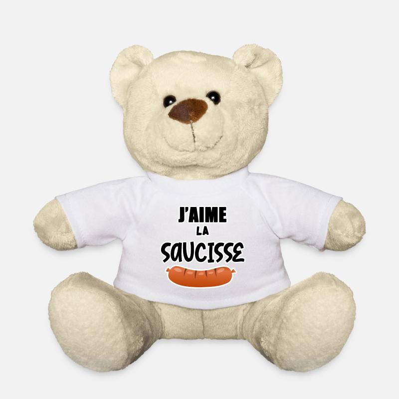 J'aime la saucisse - Nounours - blanc