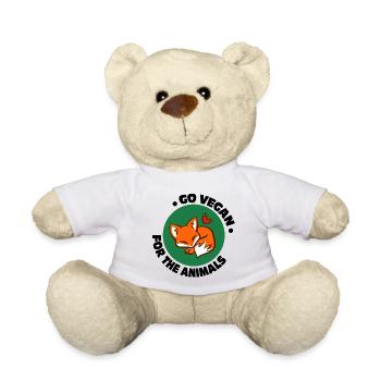 Go Vegan / For the animals / Fox - Teddy Bear - white - Front