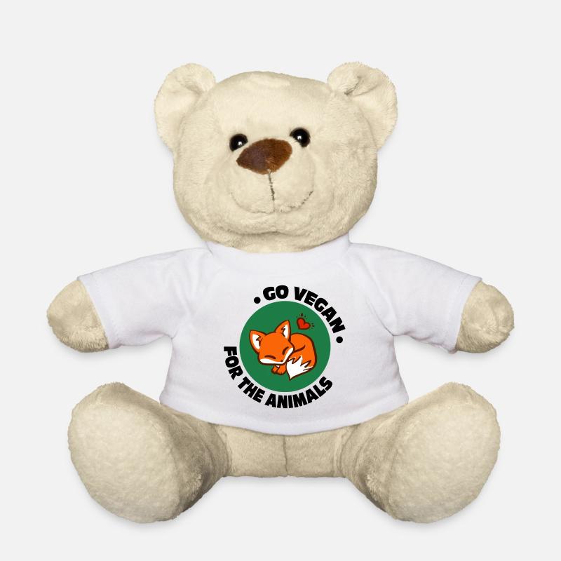 Go Vegan / For the animals / Fox - Teddy Bear - white