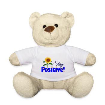 ❤️🌻Stay Positive-Inspirational Sunflower Quote - Teddy Bear - white - Front