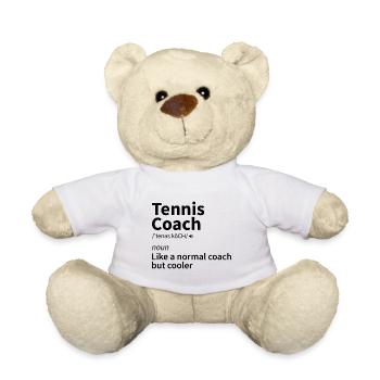 Tennis coach Sport Geschenk Spruch - Teddy - Weiß - Vorne