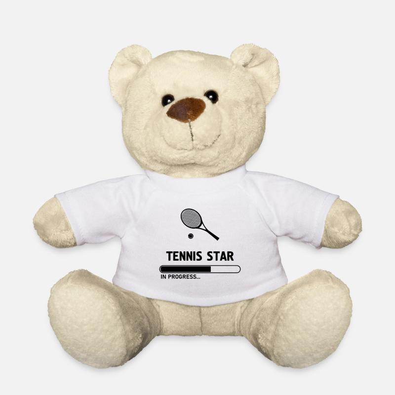 Tennis star Sport Geschenk Spruch - Teddy - Weiß
