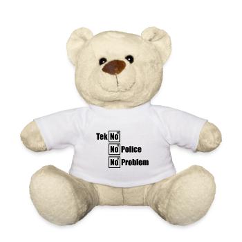 Tekno Techno No Police No Problem Raving - Teddy - Weiß - Vorne