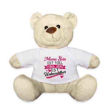 Mama oma Geschenk Familie - Teddy - Weiß - Vorne