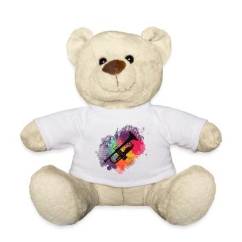 Trompette colorée - design stylé pour les musiciens - Nounours - blanc - Devant