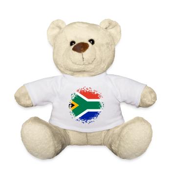 South Africa Flag Africa South African Flag - Teddy Bear - white - Front