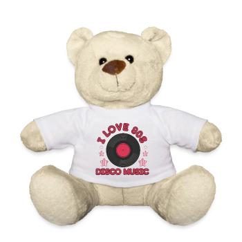 Funny retro i love 80s disco music pop gift - Teddy Bear - white - Front