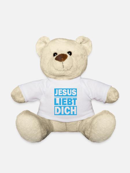 Jesus liebt dich Faith Geschenk Glaube - Teddy - Weiß