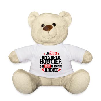 Routier Chauffeur Livreur Métier Camion Citations - Nounours - blanc - Devant
