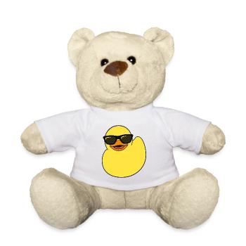 Canard grinçant, canard en caoutchouc, un canard en caoutchouc, canards - Nounours - blanc - Devant