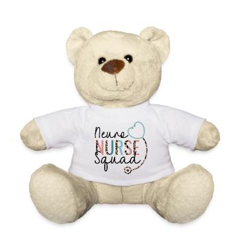 Neuro Infirmière Léopard Stéthoscope Cœur - Nounours - blanc - Devant