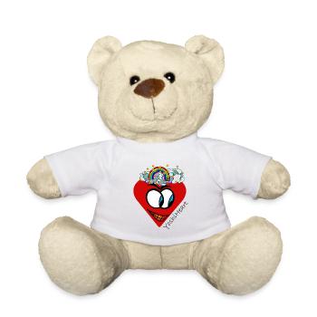 YoshiHeart - Edition 1 - Heart red - Teddy Bear - white - Front