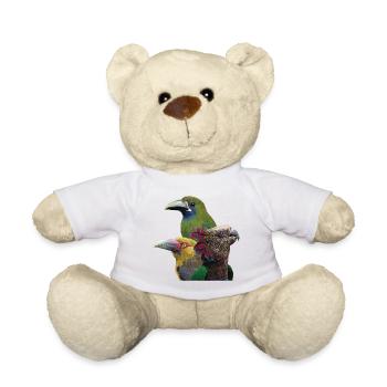 Toucans et perroquet - Nounours - blanc - Devant