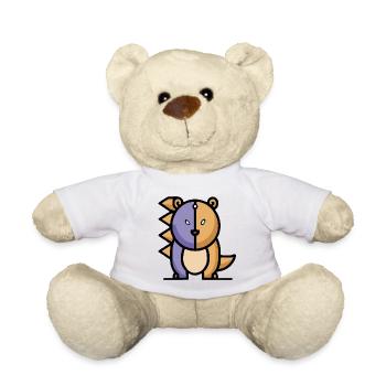Funny Cartoon Dragon Bear - Teddy Bear - white - Front