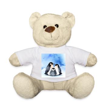 Penguin Family Winter - Teddy Bear - white - Front