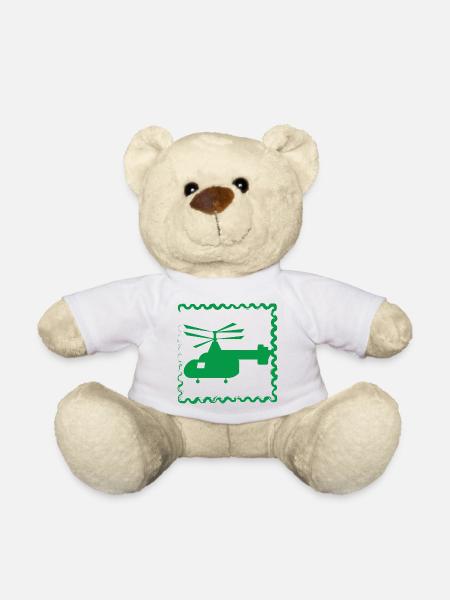 Helikopter - Hubschrauber - Rotorflugzeug - Teddy - Weiß