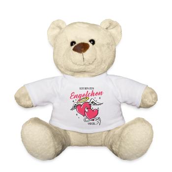 Rosenmontag Engelchen Teufelchen Fasching Karneval - Teddy - Weiß - Vorne