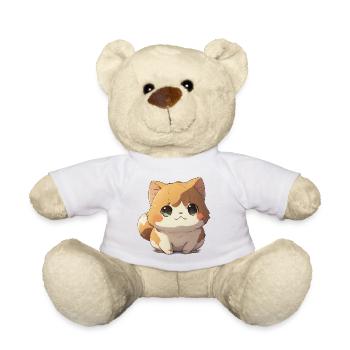 Cat | Kittens | Baby Cat | Cute Anime Cat - Teddy Bear - white - Front