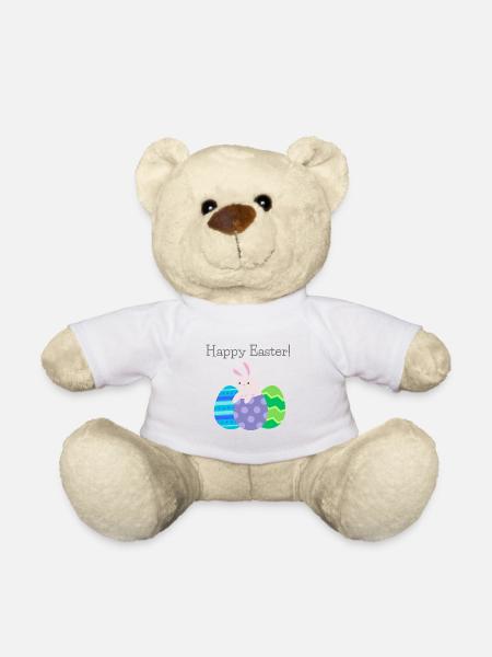 Frohe Ostern - Teddy - Weiß