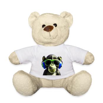 Cooler Affe mit Sonnenbrille - Teddy - Weiß - Vorne