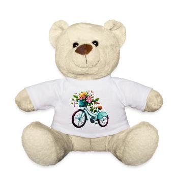 Vélo avec des fleurs - Nounours - blanc - Devant